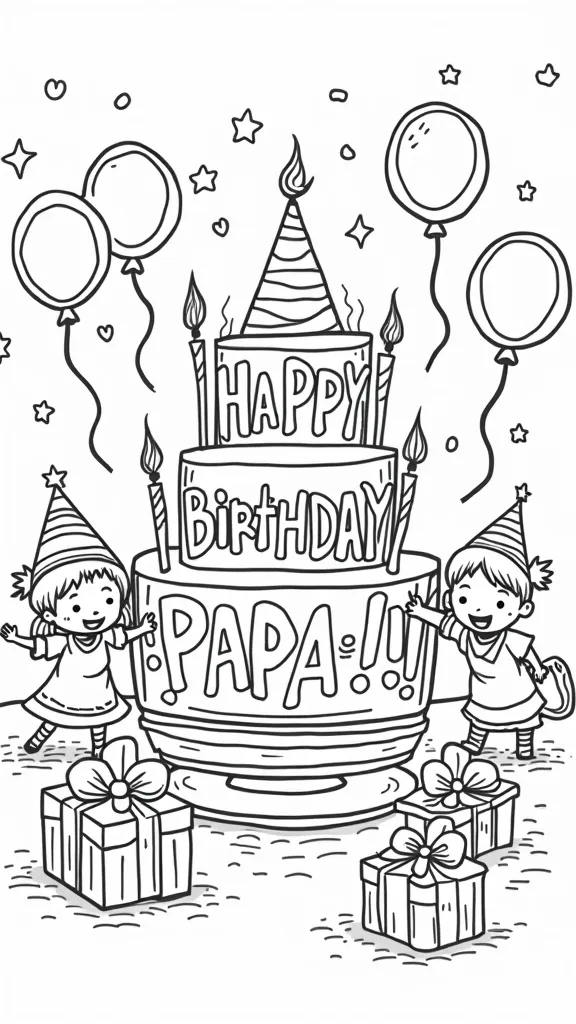 happy birthday papa coloring page